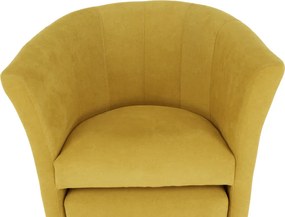 Klub fotel puffal, mustár, ROSE