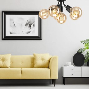 Fekete mennyezeti lámpa lámpabúra nélkül Viggo – LAMKUR