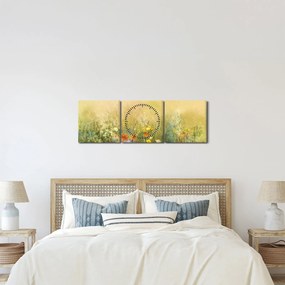 Kép - Festett rét (órával) (90x30 cm)