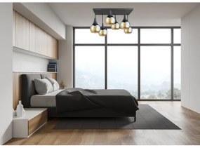 Felületre szerelhető csillár  SOMA 6xE27/60W/230V fekete/füstös bézs