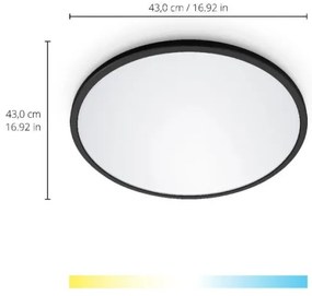 WiZ - LED Dimmelhető mennyezeti lámpa SUPERSLIM LED/22W/230V fekete Wi-Fi