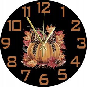 Dekoratív falióra Őszi vibe Halloween Sütőtök levelekkel 45 cm