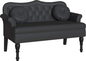 vidaXL Chesterfield Pad párnával Fekete 120,5 x 65 x 75 cm Műbőr