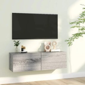 szürke sonoma színű szerelt fa TV-szekrény 100 x 30 x 30 cm