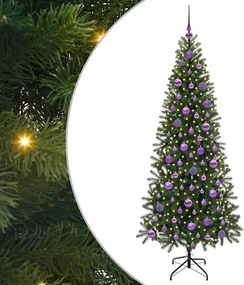 vidaXL Mű karácsonyfa 300 LED-del állvánnyal Zöld 180 cm PE és PVC