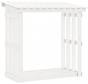 vidaXL fehér tömör fenyőfa tűzifatartó állvány 108x64,5x109 cm