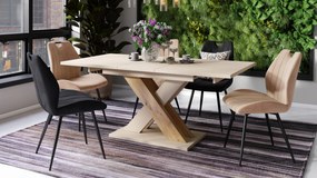 Mazzoni KARO Bézs (Pezsgő)/Artisan Tölgy - MODERN 180 cm-re BŐVÍTHETŐ ASZTAL!
