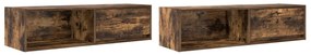 2 db füstös tölgy színű szerelt fa TV-szekrény 100x31x25,5cm