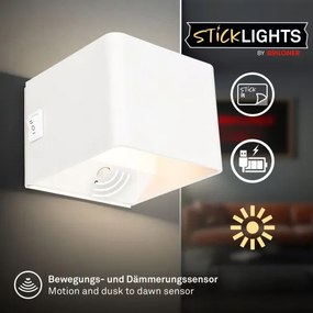 Briloner 3879016 - LED újratölthető fali lámpa érzékelővel BORRA LED/1,5W/5V 3600 mAh fehér