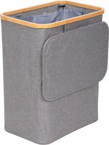 Fürdőszobai szennyestartó kosár Nellie szürke 55cm szövet