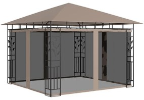 vidaXL tópszínű pavilon szúnyoghálóval 3 x 3 x 2,73 m 180 g/m²