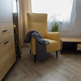 Füles fotel, sárga/fekete, SAMY