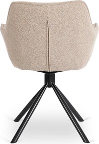 Forgó szék bézs színben, bouclé kárpittal, PEONY