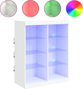 vidaXL fehér tálalószekrény LED-világítással 81 x 37 x 100 cm