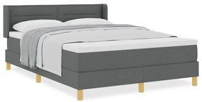 Boxspring ágy matrac nélkül, sötétszürke – 140 x 190 cm, textil