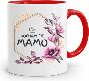 Piros Bögre Ajándék Anyukáknak Szeretlek Anya nyomott mintával