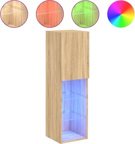vidaXL sonoma tölgy színű TV-szekrény LED-lámpákkal 30,5 x 30 x 102 cm