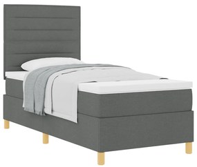 Box Spring Ágy Matraccal Sötétszürke 90x200 cm Szövet