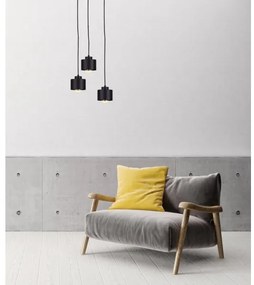 Csillár zsinóron SIMPLY BLACK 3xE27/60W/230V á. 32 cm