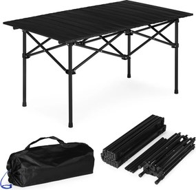 Kerti asztal, MultiGarden XLP150-95-1, fekete, 95 × 55 cm, összecsukható, magasság: 49,5 cm, hordtáskával, csúszásgátló lábak, teherbírás: 20 kg