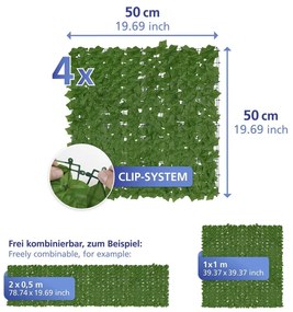 Zöld műanyag belátásgátló erkélyre 100x100 cm Ivy – Maximex