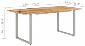 tömör akácfa étkezőasztal 180 x 90 x 76 cm