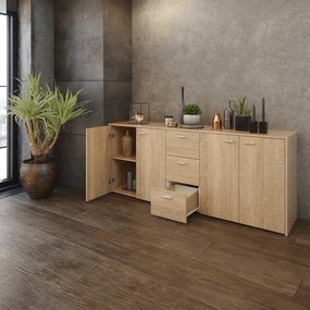 Kombinált komód, sonoma tölgy, HUGOS 180