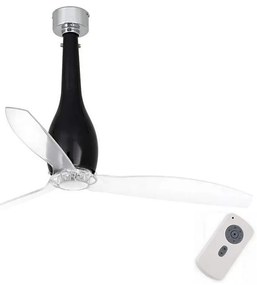 FARO 32002 - Mennyezeti ventilátor ETERFAN fekete/átlátszó á. 128 cm + távirányítás