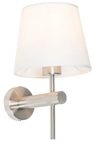 Modern fali lámpa fehér acéllal - Pluk