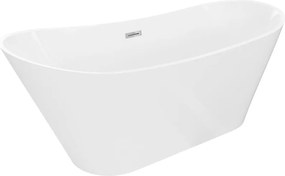 Mexen Dora szabadon álló kád 150 x 75 cm, fehér, króm túlfolyó - 52071507500-01