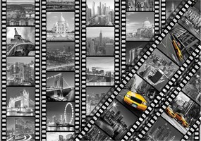 Fotótapéta flizelina Filmszalag Városi tájak kollázs 200x140 +ragasztó