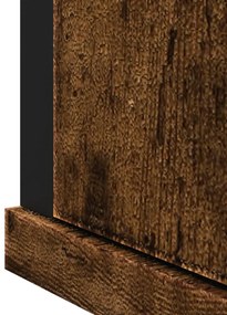 füstölt tölgy szerelt fa tükrös fürdőszobaszekrény 42x12x60 cm