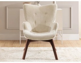 Bézs kordbársony fotel Niko – Ropez