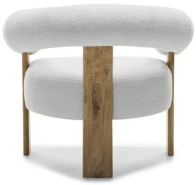 Fehér design fotel KOKEI, tölgy