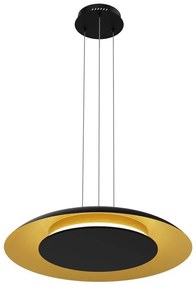 LED csillár kábelen PIATTINO LED/30W/230V 2700/3200/4000K átm. 40 cm fekete/arany