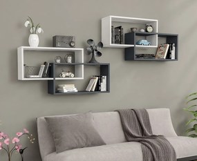 1db fali polc 104x22x45cm fehér barna GR-03