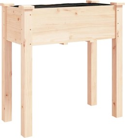 vidaXL tömör fenyőfa kerti ültetőláda béléssel 71 x 37 x 76 cm