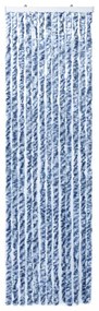 kék, fehér és ezüstszínű zsenília rovarfüggöny 56 x 185 cm