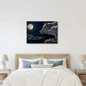 Farkas üvöltés a holdra képe (üvegen) (70x50 cm)