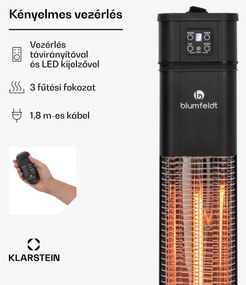 Blumfeldt Heat Guru Plus, infravörös hősugárzó, 2000 W, 3 fűtési fokozat, távirányító, fekete