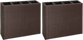 vidaXL 2 darab barna polyrattan kerti magaságyás 4 kaspóval