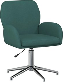 vidaXL forgatható íróasztali szék 54 x 58 x 90 cm Sötétzöld Szövet