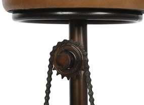 Loft Barna bőr bárszék bicikli pedálos 77 cm