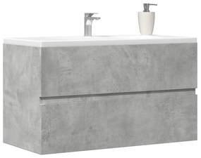 Betonszürke szerelt fa függő fürdőszobaszekrény 80x38,5x45 cm