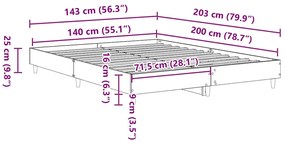 antik fa szerelt fa ágykeret matrac nélkül 140x200 cm