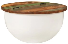fehér újrahasznosított fa dohányzóasztal 50x27 cm