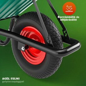 GREG talicska műanyag káddal, max. 100l/250kg, zöld/fekete Gardebruk