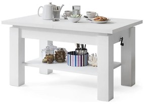 Fehér ADONIS kihúzható konferencia- és étkezőasztal polccal