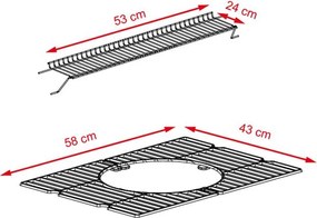 Multifunciós Avenberg GENIUS BBQ grill + öntöttvas rostély + öntöttvas grill lap + pizzakő
