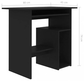 fekete szerelt fa íróasztal 80 x 45 x 74 cm